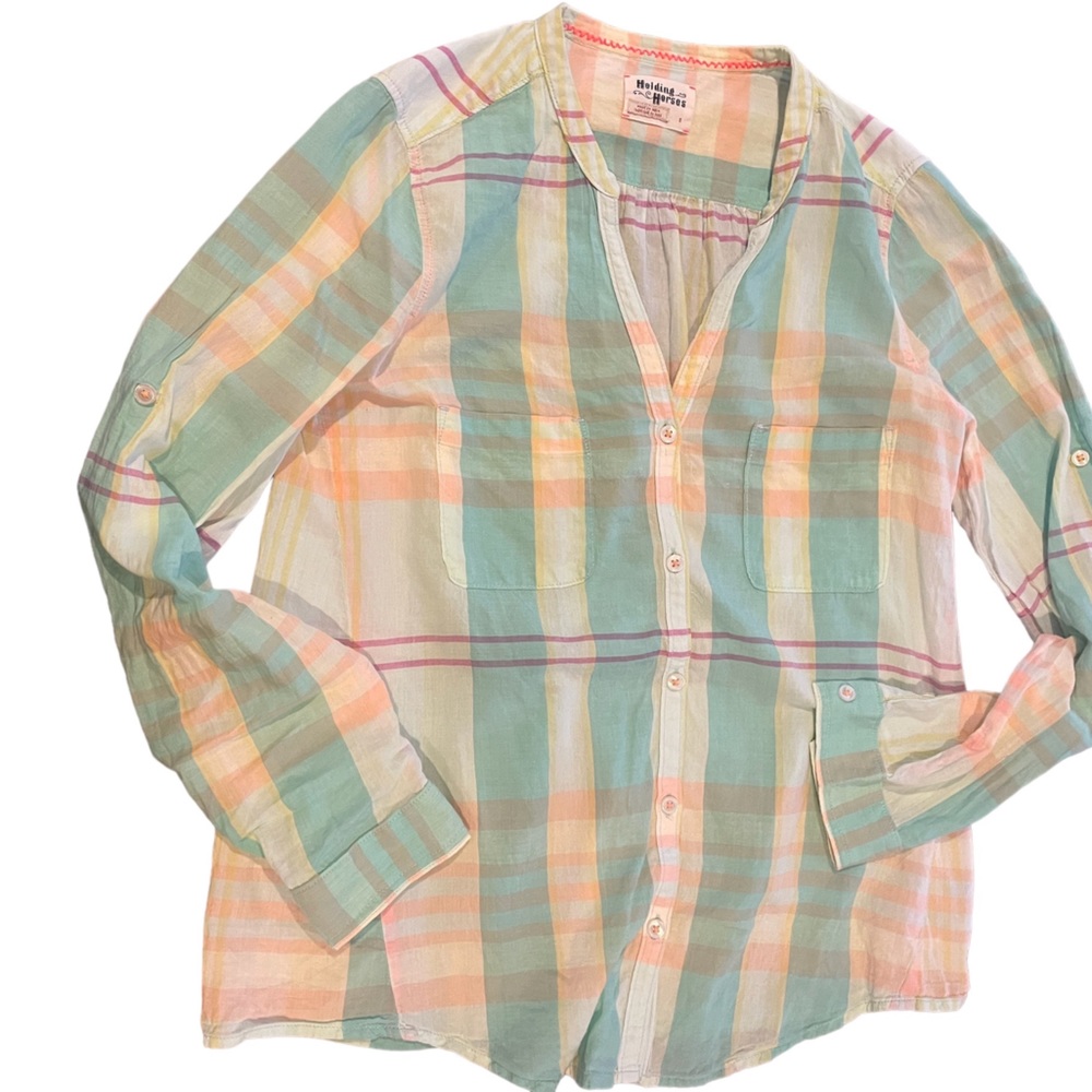 Anthropologie Holding Horses Plaid Shirt